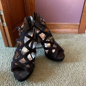 Well-worn Black Strappy Women's Heels